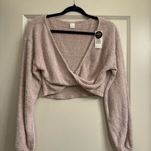 Gilly Hicks Pink Fuzzy Wrap Top